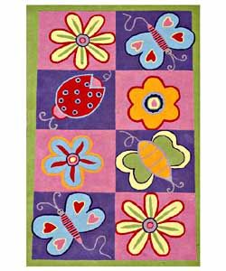 Hand tufted Butterfly Kids Rug (5 X 8)