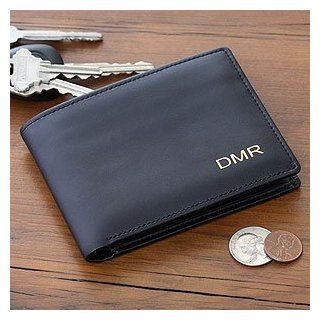 Personalized Leather Bi Fold Wallet   Regent Collection Clothing