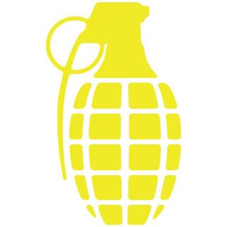 Grenade Die Cut Individual Grenade Sticker Yellow 8.5"