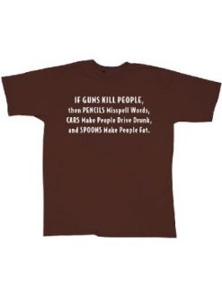CloseoutZone Men's If Guns Kill People Then Pencils Cars Spoons T Shirt Clothing