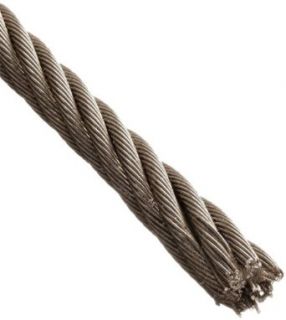 Stainless Steel 316 Wire Rope on Reel, 7x19 Strand Core, 5/16" Bare OD, 200' Length, 1800 lbs Breaking Strength Cable And Wire Rope