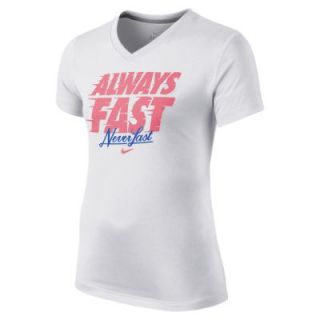 Nike Legend Always Fast Never Last Girls Training Shirt   White