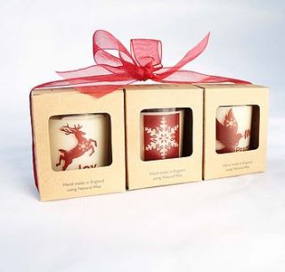 christmas scented candles set of three by hearth & heritage scented candles