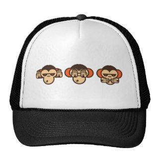 The 3 Wise Monkeys Mesh Hats