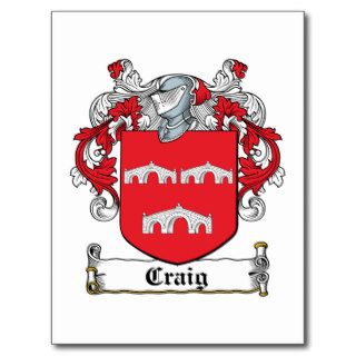 Craig Family Crest Postcard
