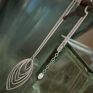 long chain necklace with graduated oval rings by tutti&co