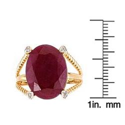 D'Yach 14k Yellow Gold Ruby and Diamond Accent Ring D'Yach Gemstone Rings