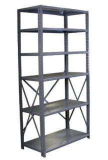 Borroughs CO5 36247 Steel RTA Open Type 5 Shelf Back Room Storage Unit, 400 lbs Capacity, 36" Width x 7' Height x 24" Depth, Gray