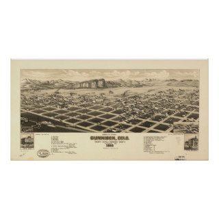 Gunnison Colorado 1882 Panoramic Map Print