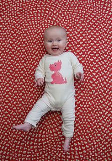 scotty dog baby romper suit by petra boase