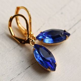 electric blue earrings by silk purse, sow's ear