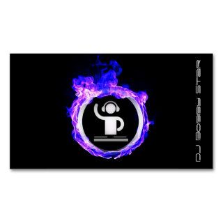 A cool blue flame DJ business card