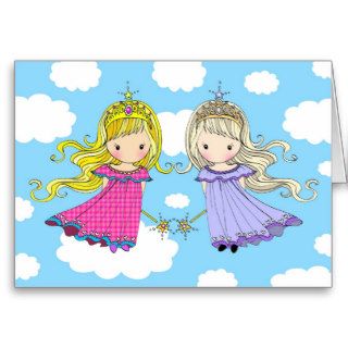 Twin Sisters Birthday Card Fairy Princess