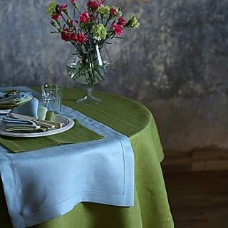 tablecloth linen emilia rainforest green by linenme