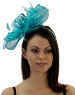Charm School Bow Fascinator Cocktail Hat with Headband (Turquoise)