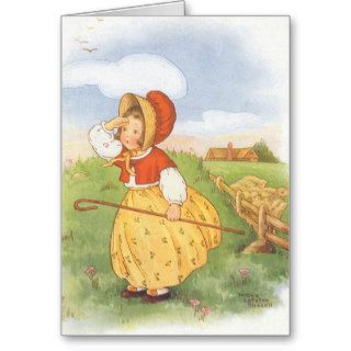 Vintage Little Bo Peep Mother Goose Nursery Rhyme Greeting Cards