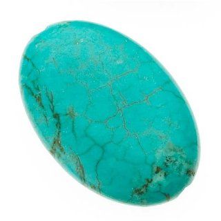 Turquoise Oval Focal Pendant Beads 30mm x 20mm Stabilized (4)