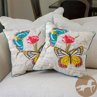 Christopher Knight Home Embroidered Butterfly Pillows (Set of 2) Christopher Knight Home Throw Pillows