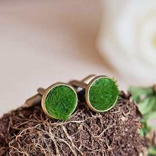 'lush' green grass cufflinks by evy designs