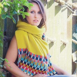 locomotive piccalilli lambswool wrap by gabrielle vary knitwear