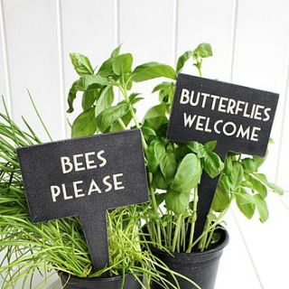 bees and butterflies plant markers by posh totty designs interiors