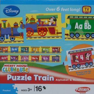 Disney Mickey Mouse Clubhouse Puzzle Train   Alphabet and Numbers Toys & Games