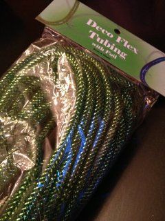 Deco Poly Mesh FLEX TUBING Dark Green with Lime from DECO MESH DESIGN 8mm x 30 yards