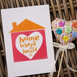 'home is where the heart is' card by claire close