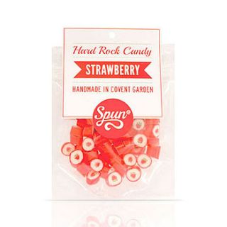 strawberry hard rock candy in a bag by spun candy
