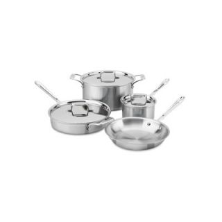 All Clad d5 Brushed Stainless Steel 7 Piece Cookware Set