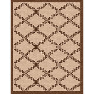 Woven Indoor/ Outoor Patio Rug Bombay Beige and Brown Area Rug (4'4 x 6'1) 3x5   4x6 Rugs