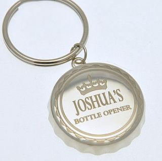 personalised bottle top keyring by thelittleboysroom