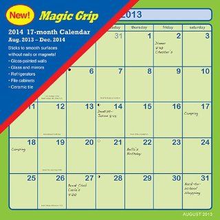 Monthly Magic Grip 2014 Adhesive Wall Calendar 