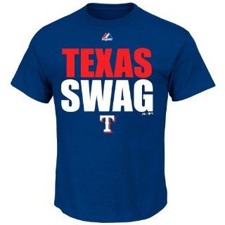 Texas Ranger shirt  Majestic Texas Rangers Swag T Shirt   Royal Blue  Sports & Outdoors