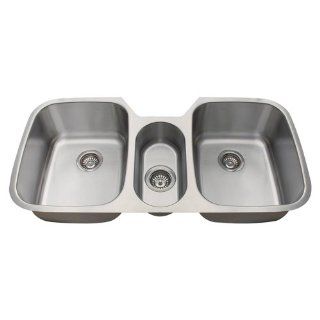 Polaris Sinks p124 18 Triple Bowl Stainless Steel Sink   Kitchen Sinks  