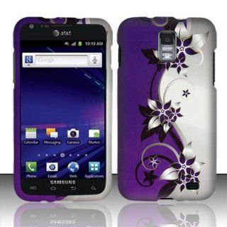 For Samsung Galaxy S Ii Skyrocket S2 I727 Accessory   Purple Vine Design Hard Case Proctor Cover ,LF STYLUS PEN AND DROID WIPER Cell Phones & Accessories