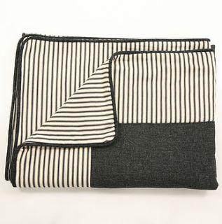 tweed and ticking stripe piped bedspread by rose & lyons