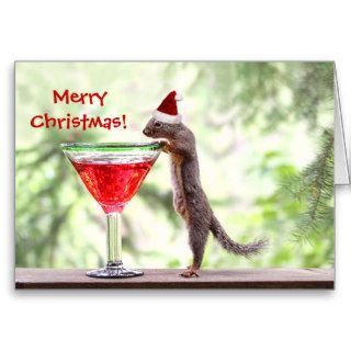 Squirrel Celebrating Christmas Greeting Card