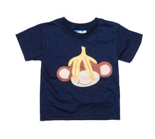 boy's navy monkey applique t shirt by not for ponies