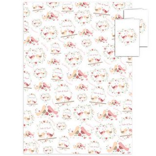 love birds personalised gift wrap by paper themes