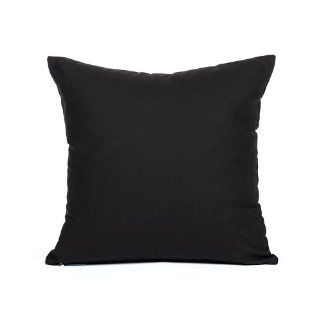 24" X 24" Solid Black Over Sized Euro Accent Throw Pillow Cover  