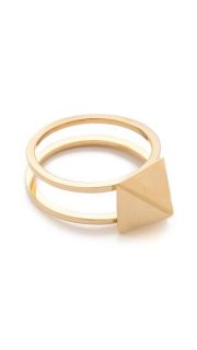 Jennifer Zeuner Jewelry Double Band Square Stud Ring
