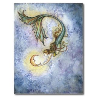 Deep Sea Moon Mermaid Postcard