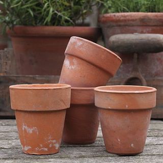 four small vintage flower pots by magpie living