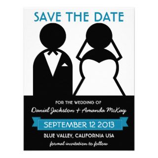 Modern Save the Date Bridal Couple Icons Personalized Invitations