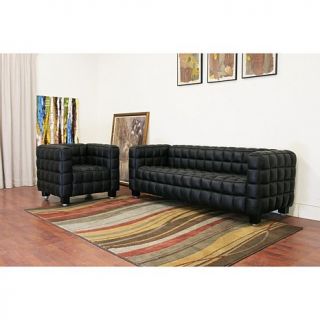 Arriga Black Leather Modern Chair