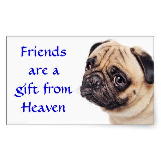 Friends Pug Puppy Dog  Greeting Stickers