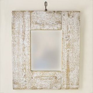 reclaimed wood mirror with white finish by cocoonu