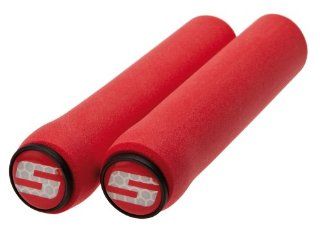 SRAM Locking Foam Grips with Single Red Clamp and End Plugs (129mm, Black)  Bike Grips And Accessories  Sports & Outdoors