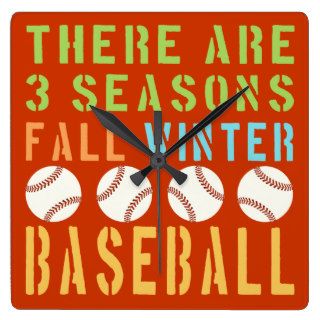 There Are 3 Seasons Fall Winter Baseball Wallclock